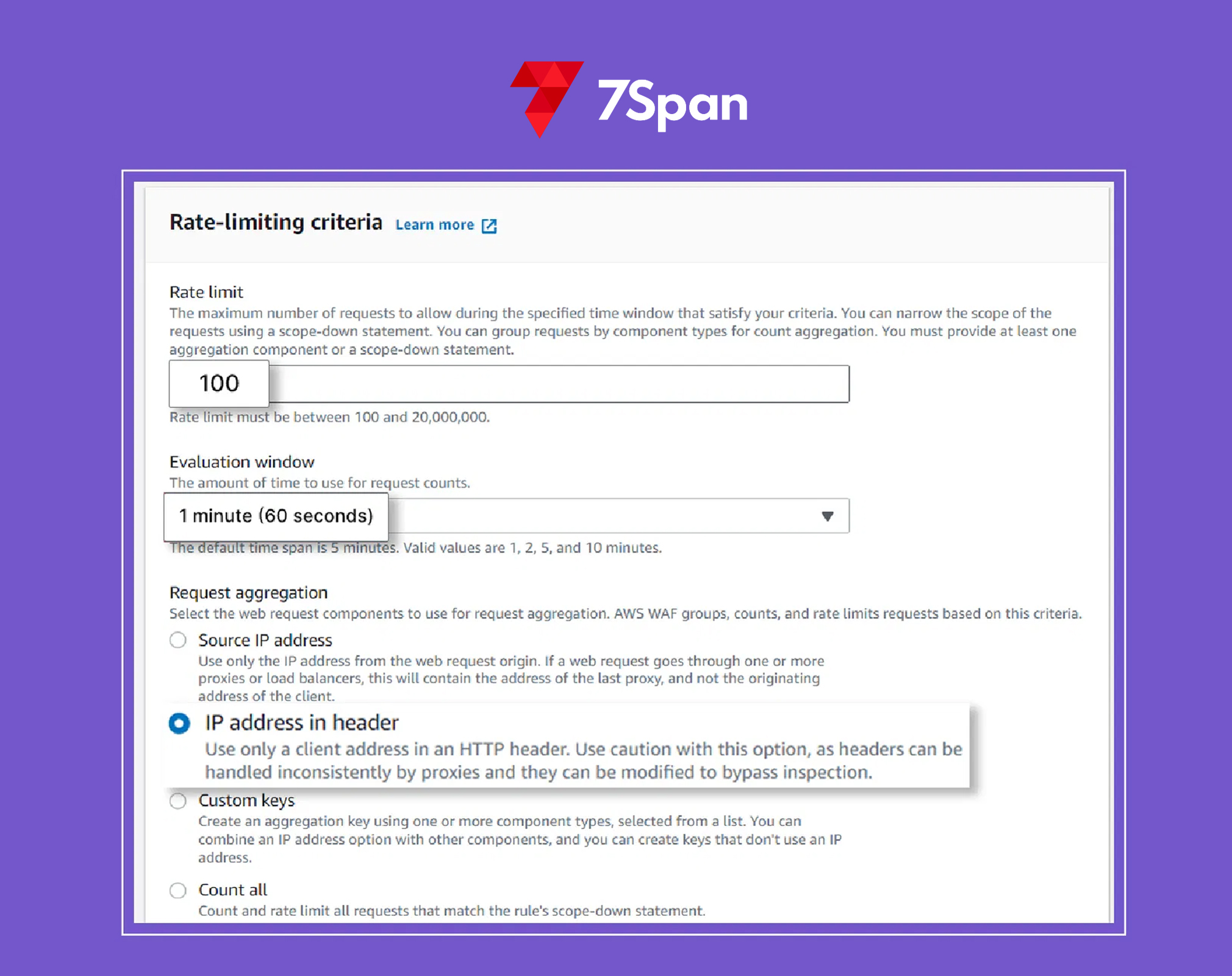 Rate Limiting Criteria