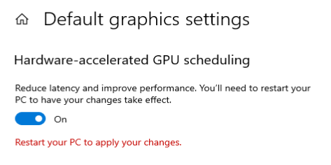 Default Graphics Settings