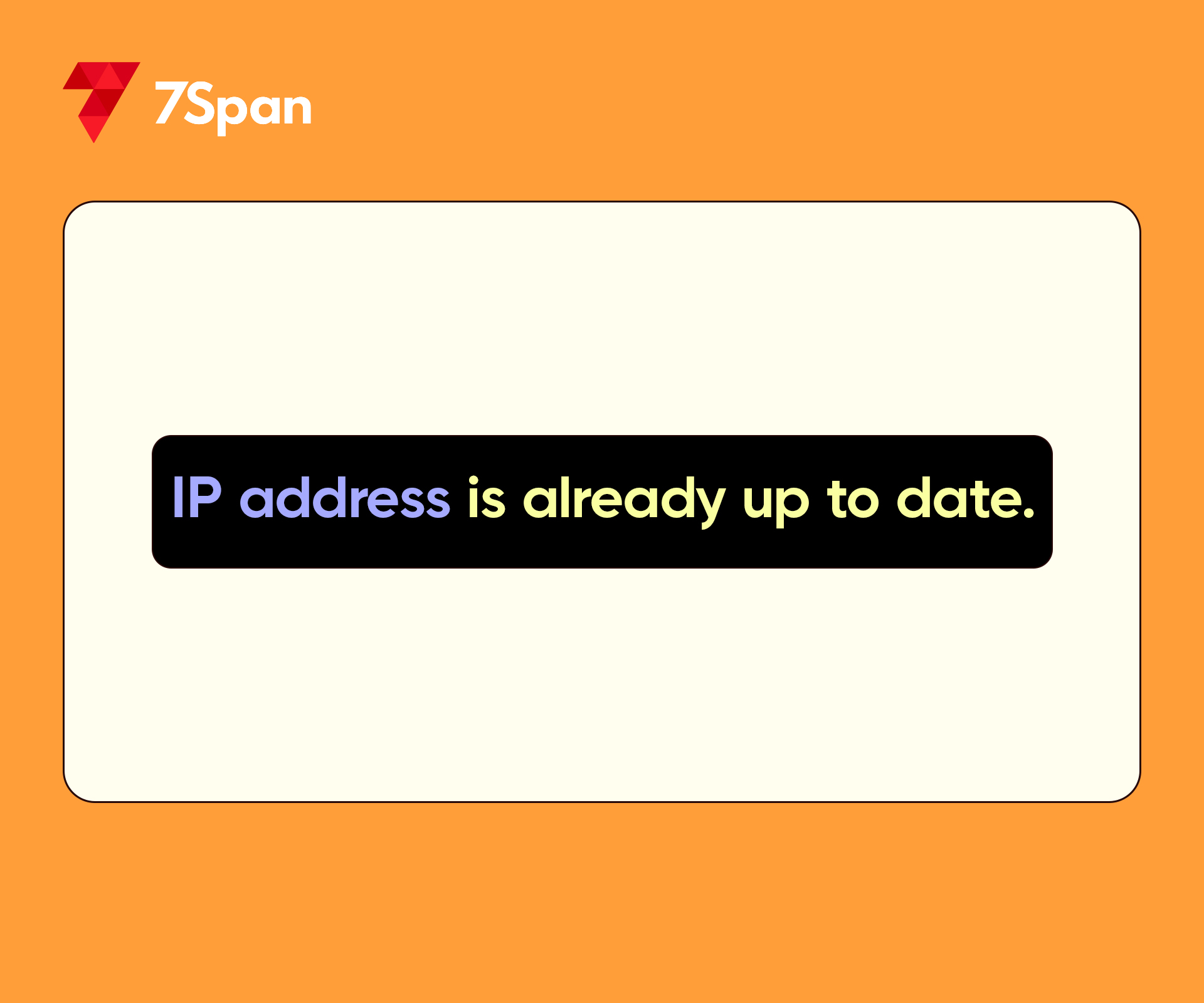 IP Address up to Date